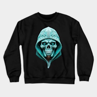 Gothic Visions: The Turquoise Skull Crewneck Sweatshirt